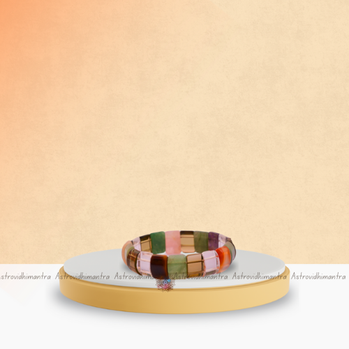 MultiStone Flat - Rectangular Beads Bracelet