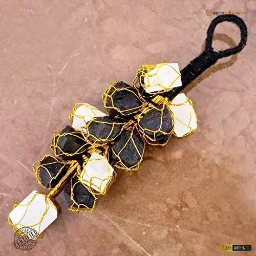 Selenite & Black Tourmaline Hanging- 1pcs