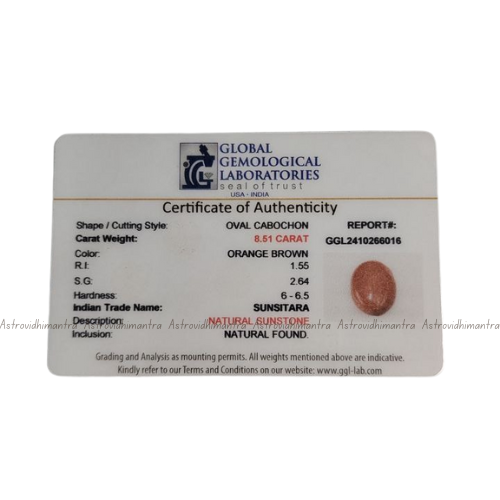 Sun Sitara 8.51 Carats