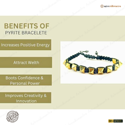 Golden Pyrite (Coated Hematite) Pyramid Bracelet