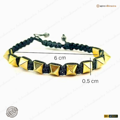 Golden Pyrite (Coated Hematite) Pyramid Bracelet