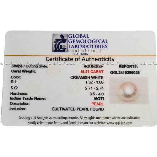 Pearl (Moti ) Cultivated-15.41 Carats