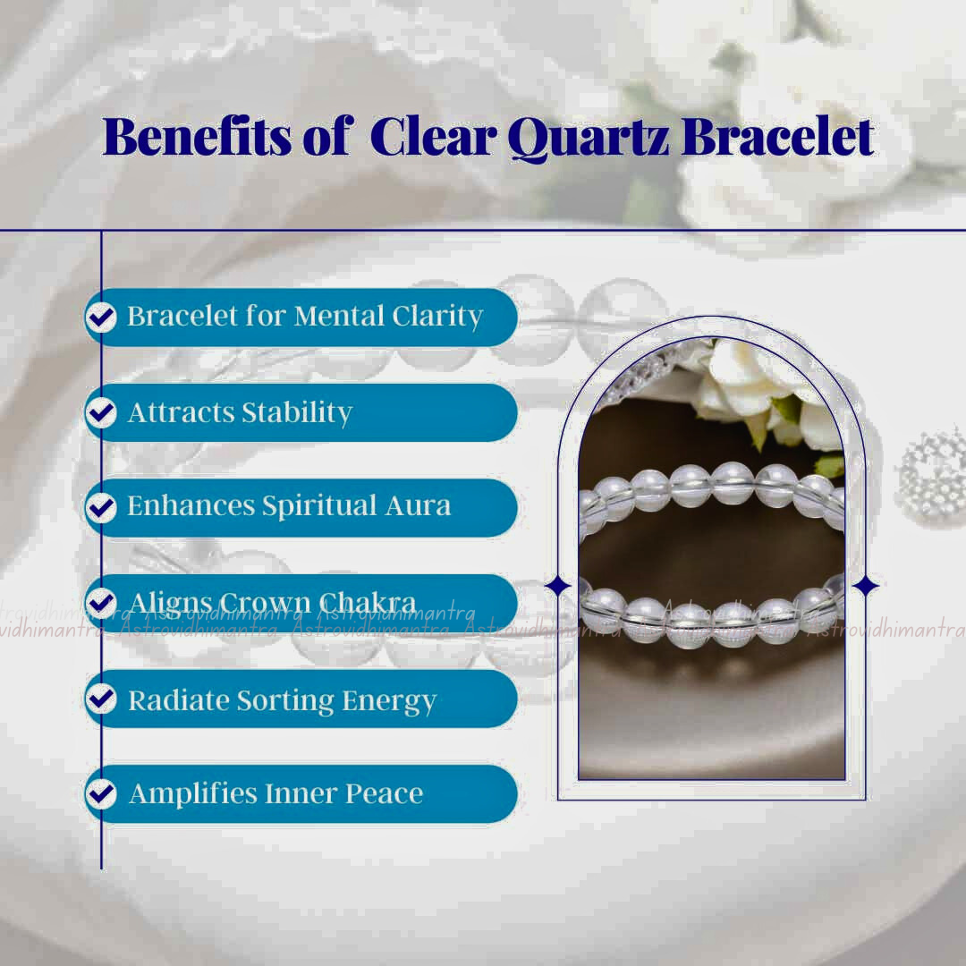 Clear Quartz (Sphatik) Crystal Bracelet