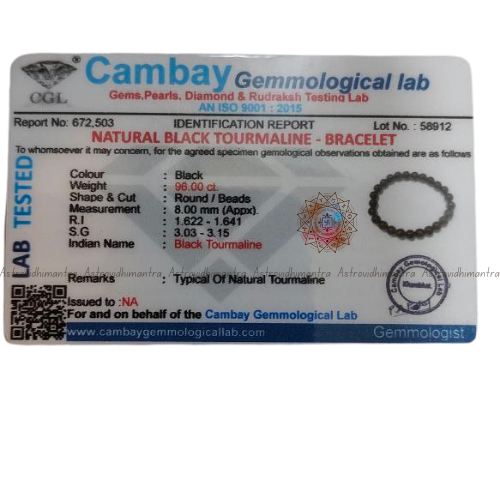 Black Tourmaline Crystal Bracelet