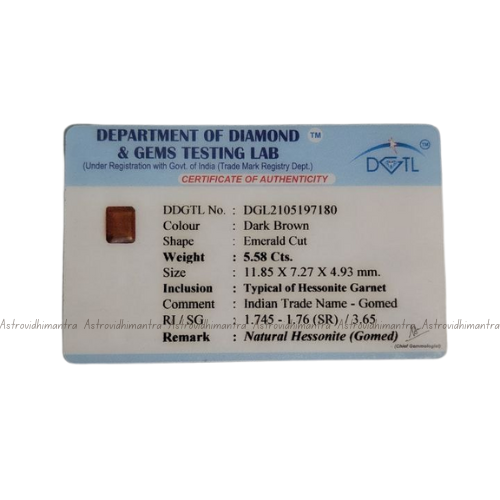 Hessonite (Gomed) 5.58 Carats