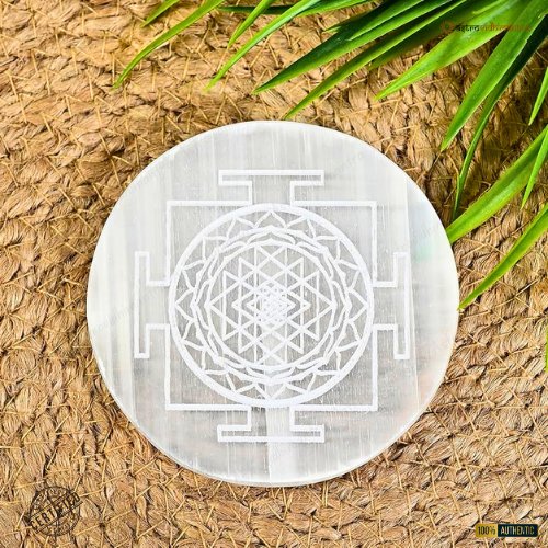 Shree Yantra Selenite Plate