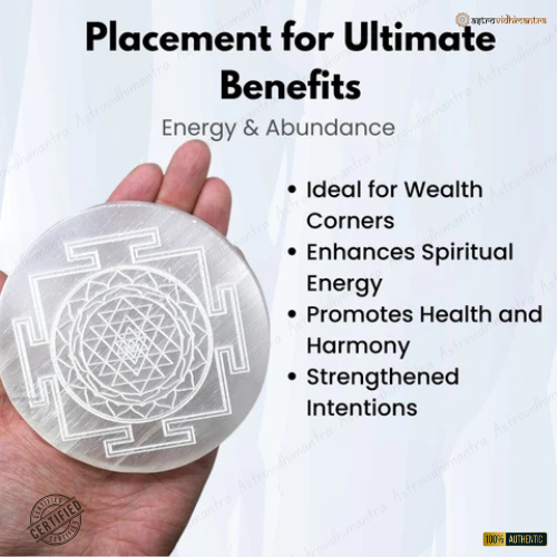 Shree Yantra Selenite Plate