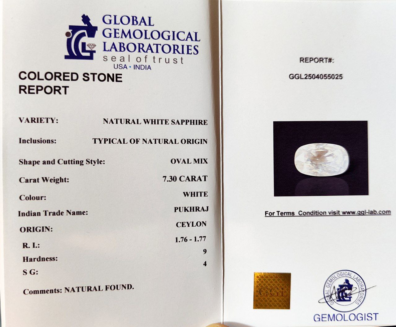 White Sapphire (Pukhraj) 7.30