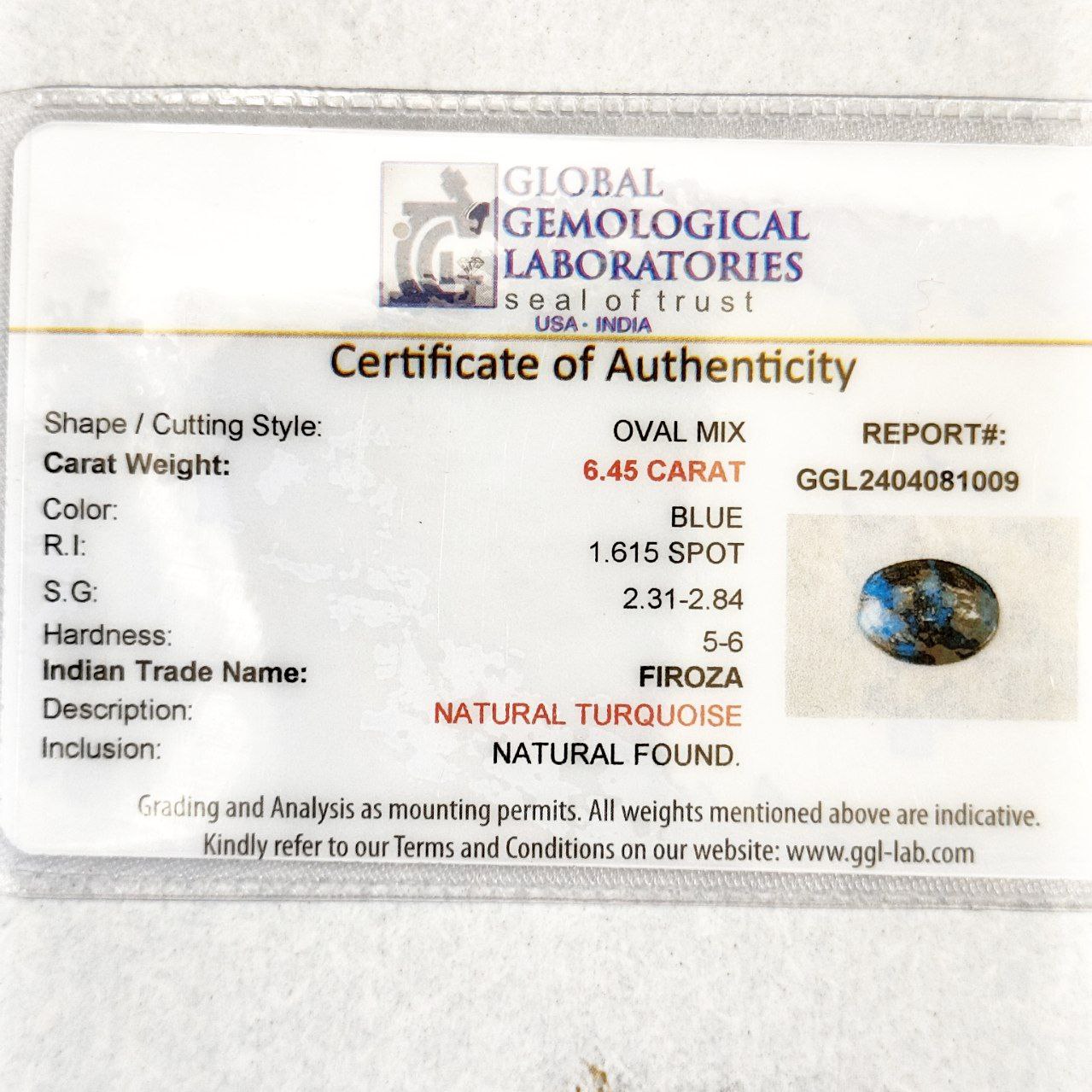 Firoza (Turquoise) – 6.45 Carats